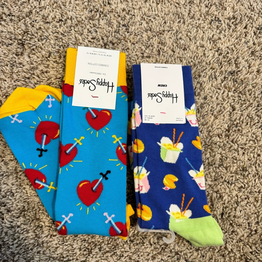New 2 pairs of happy socks sushi